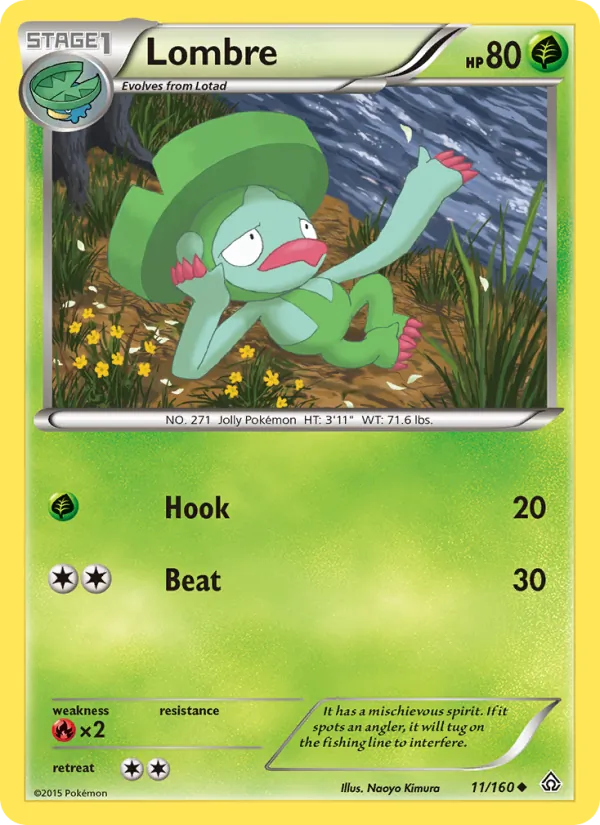 Lombre Pokémon card