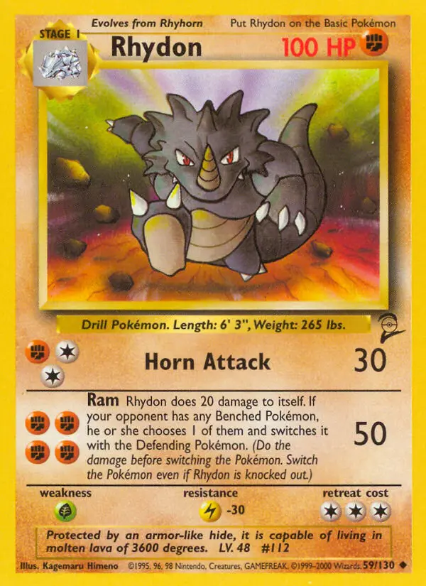 Rhydon Pokémon card
