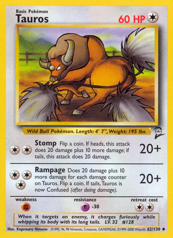 Tauros Pokémon card