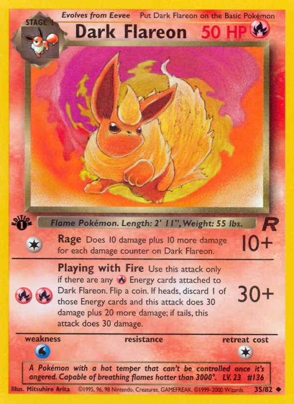 Dark Flareon Pokémon card