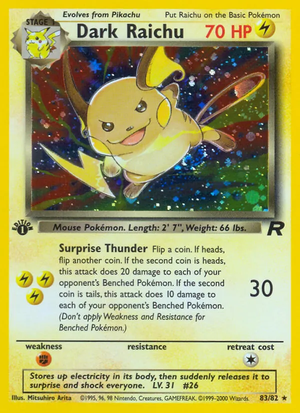 Dark Raichu Pokémon card