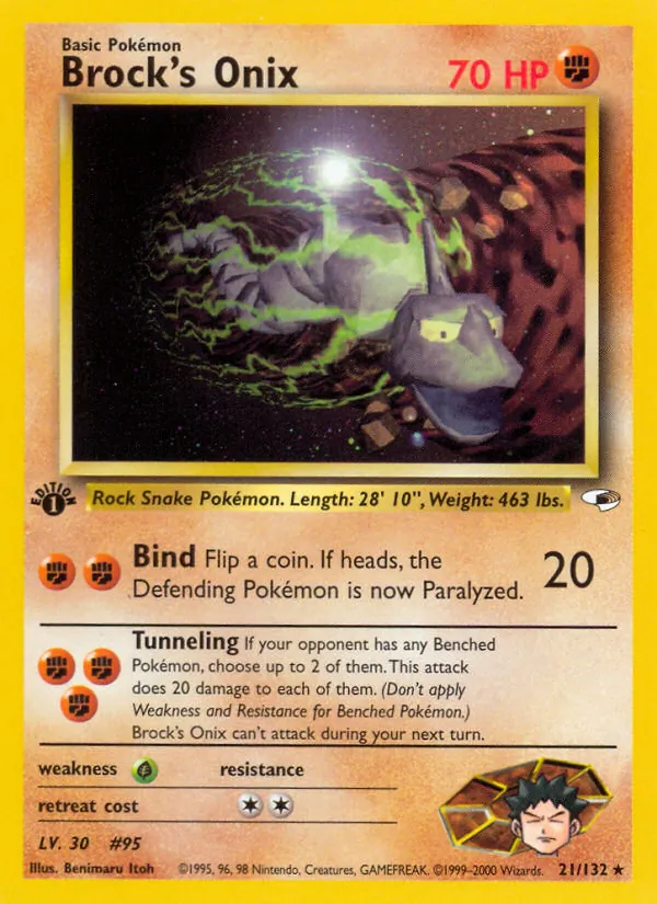 Brock's Onix Pokémon card