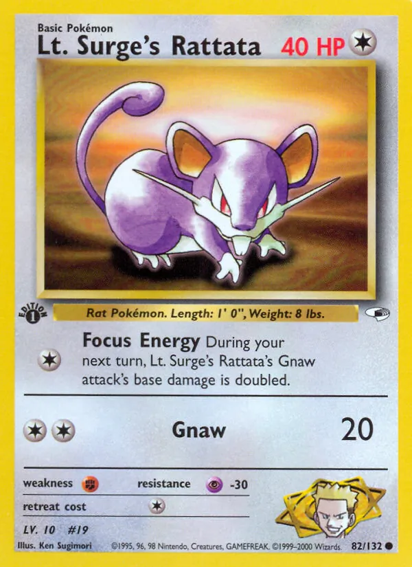 Lt. Surge's Rattata Pokémon card