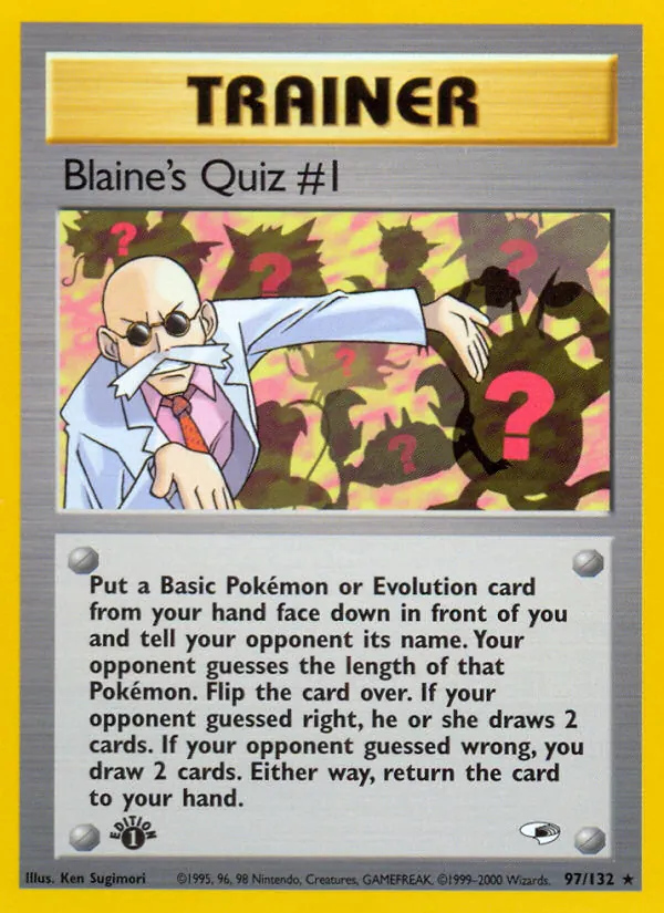Blaine's Quiz #1 card