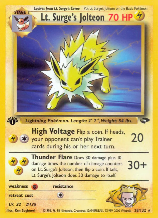 Lt. Surge's Jolteon Pokémon card