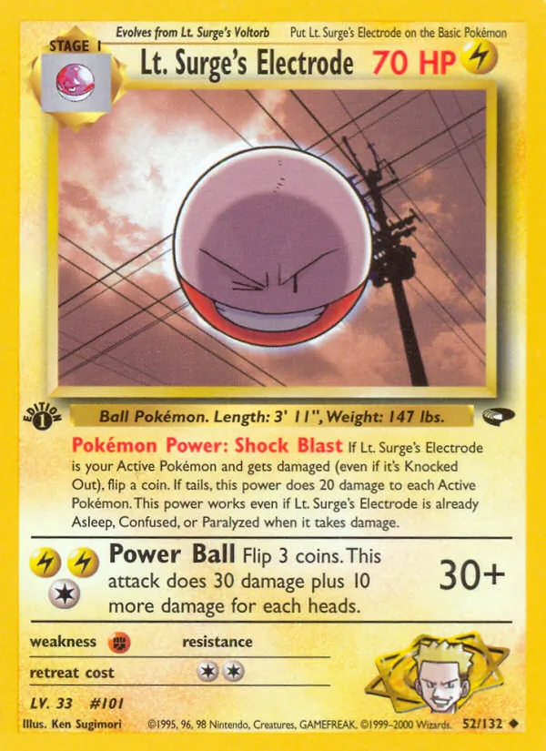 Lt. Surge's Electrode Pokémon card