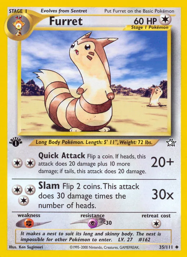 Furret Pokémon card