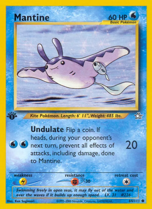 Mantine Pokémon card