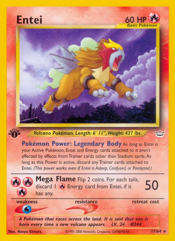 Entei Pokémon card