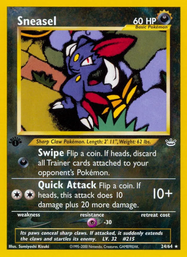 Sneasel Pokémon card