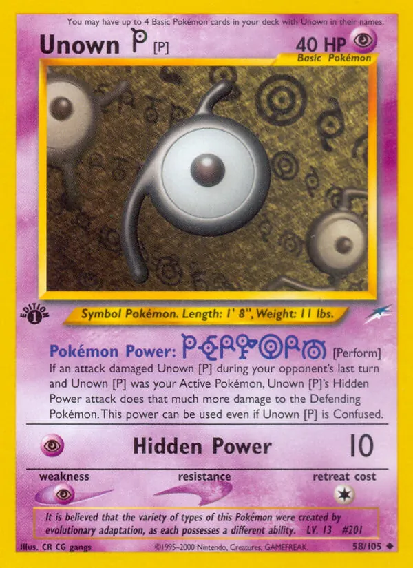 Unown [P] Pokémon card