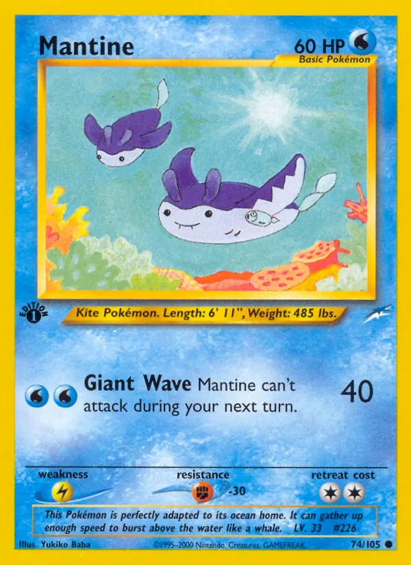 Mantine Pokémon card