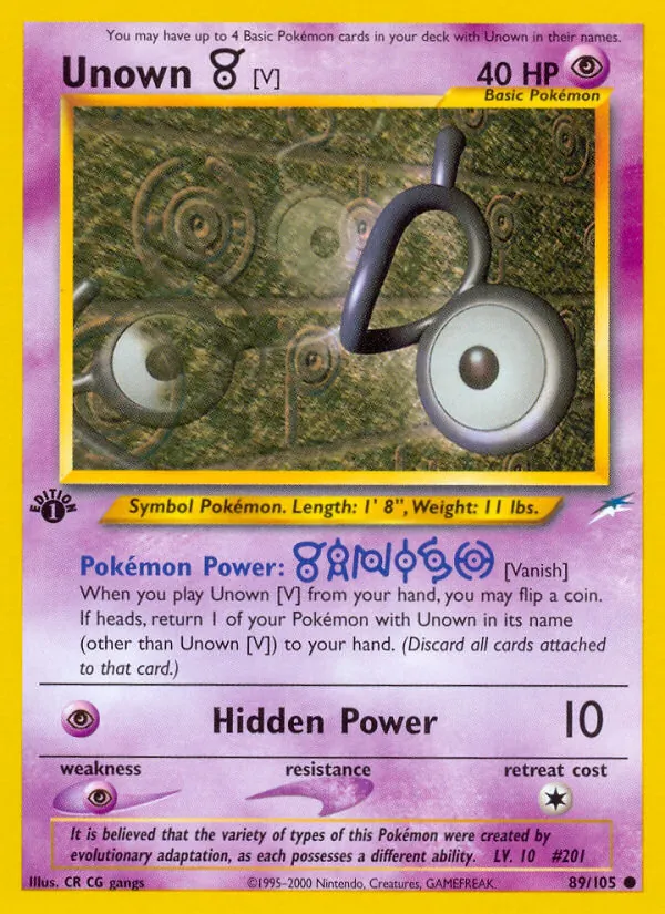 Unown [V] Pokémon card