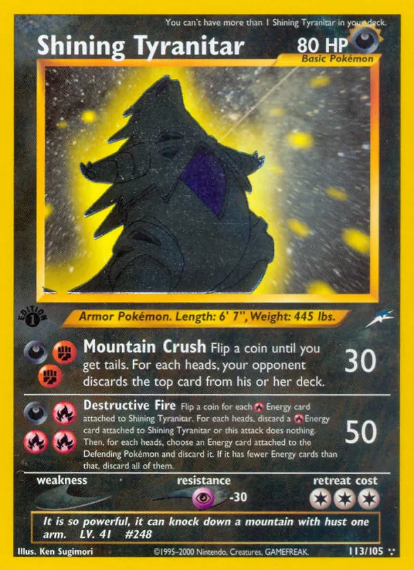 Shining Tyranitar Pokémon card