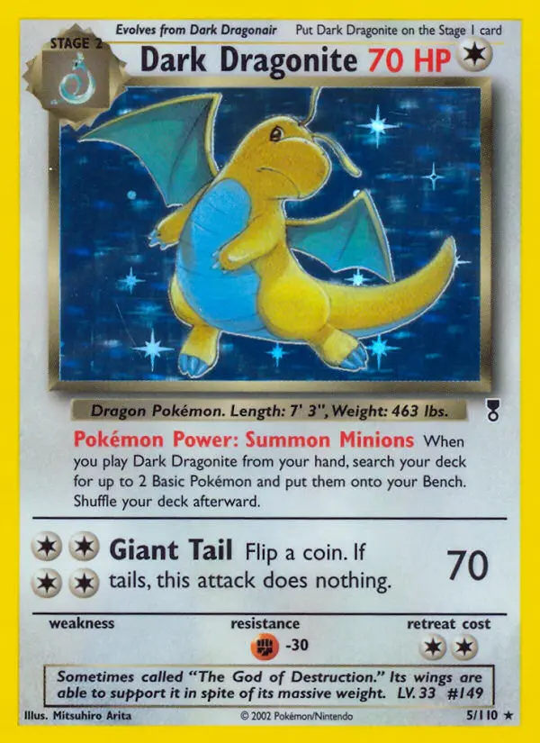 Dark Dragonite Pokémon card