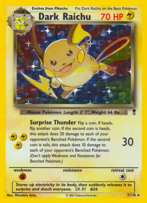 Dark Raichu Pokémon card