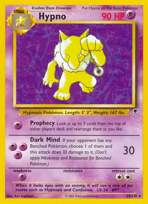 Hypno Pokémon card