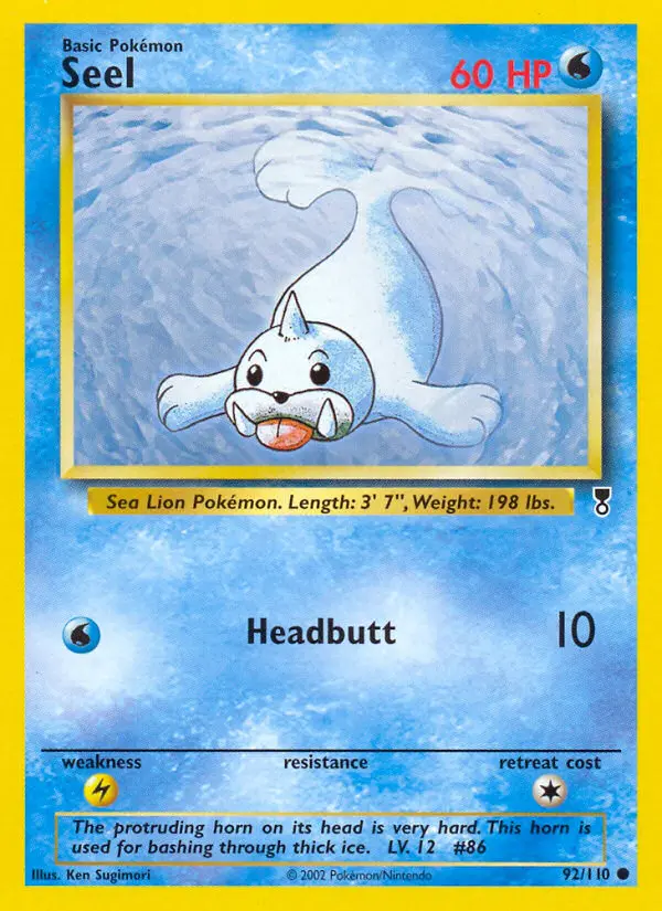 Seel Pokémon card