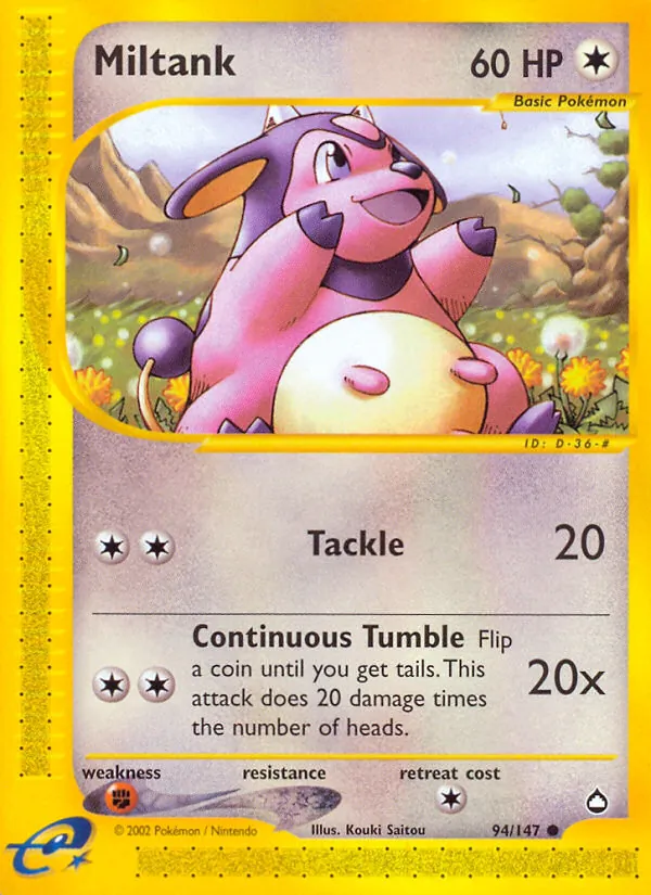 Miltank Pokémon card