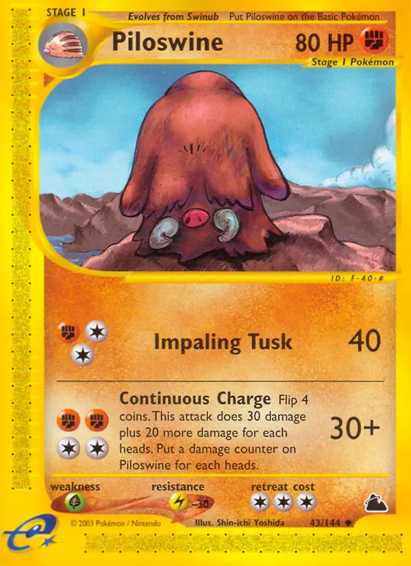 Piloswine Pokémon card
