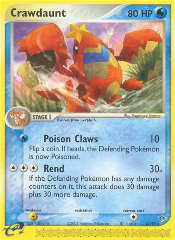 Crawdaunt Pokémon card