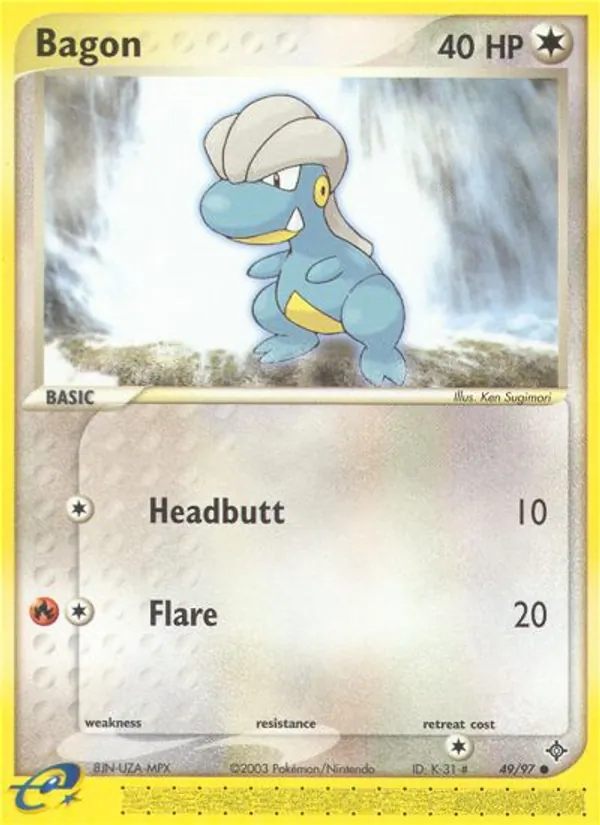 Bagon Pokémon card