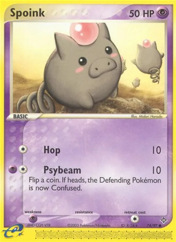 Spoink Pokémon card