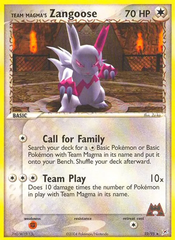 Team Magma's Zangoose card