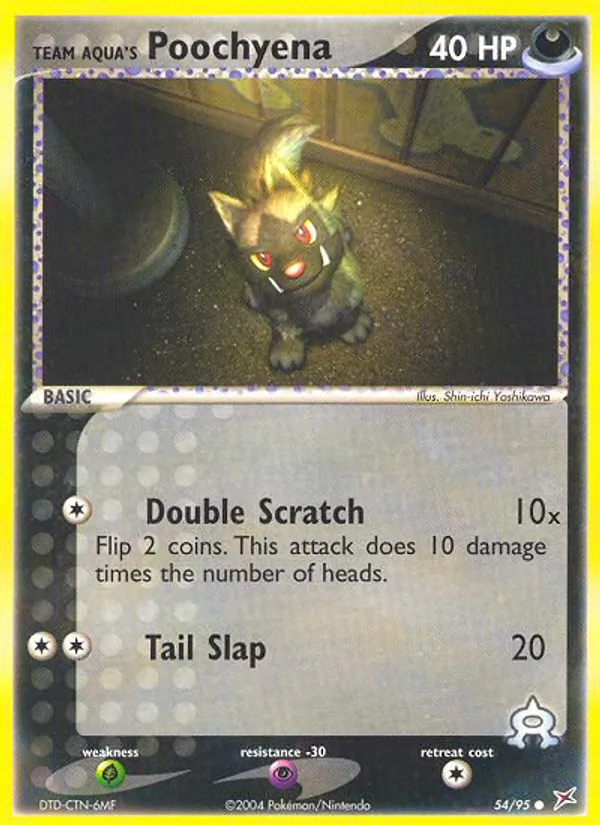 Team Aqua's Poochyena Pokémon card