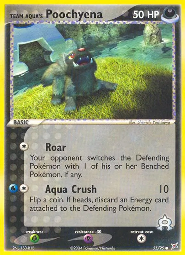 Team Aqua's Poochyena Pokémon card