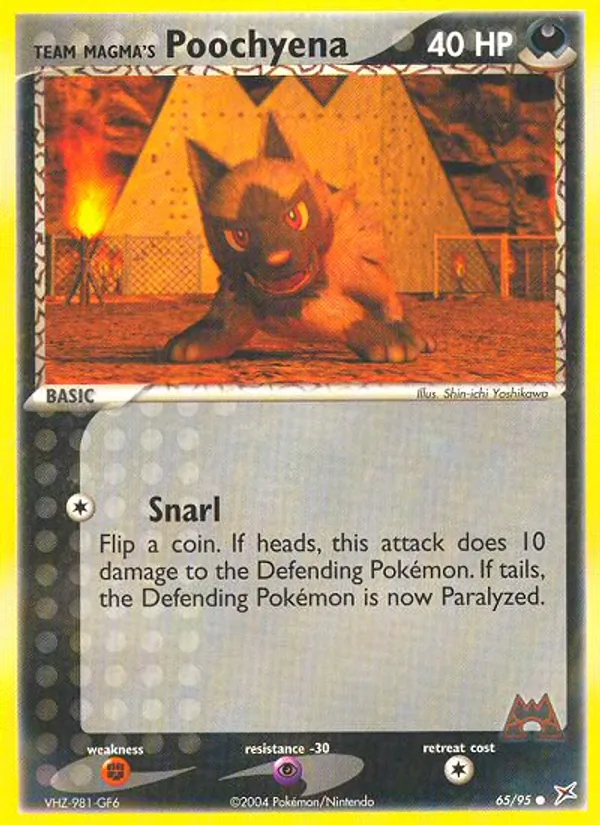 Team Magma's Poochyena Pokémon card