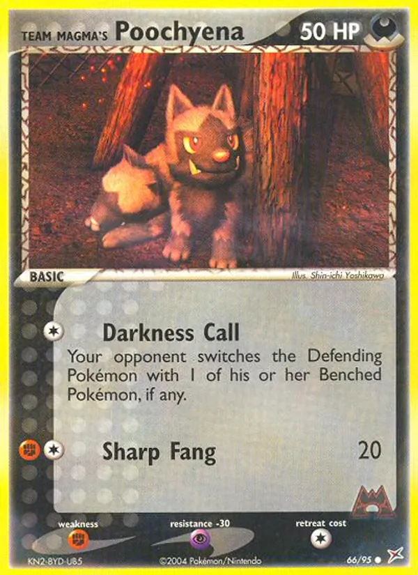 Team Magma's Poochyena Pokémon card