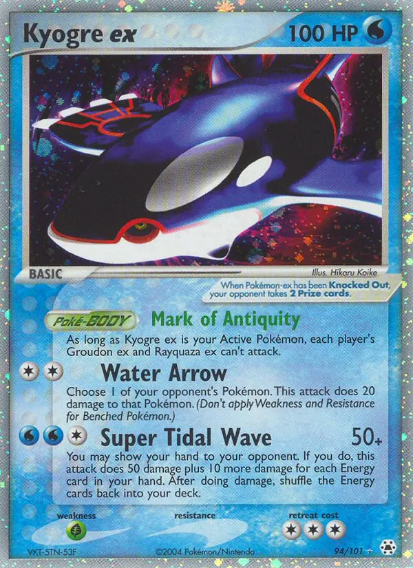 Kyogre ex Pokémon card
