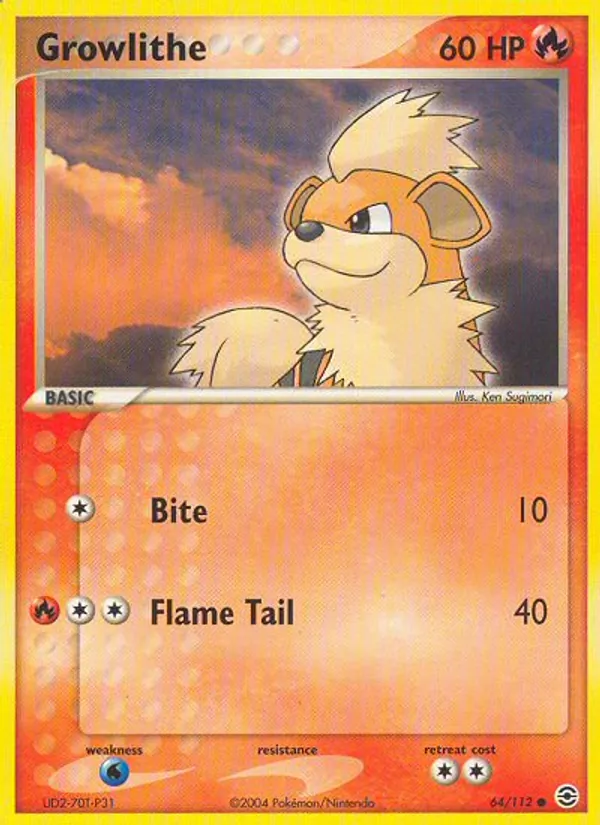 Growlithe Pokémon card