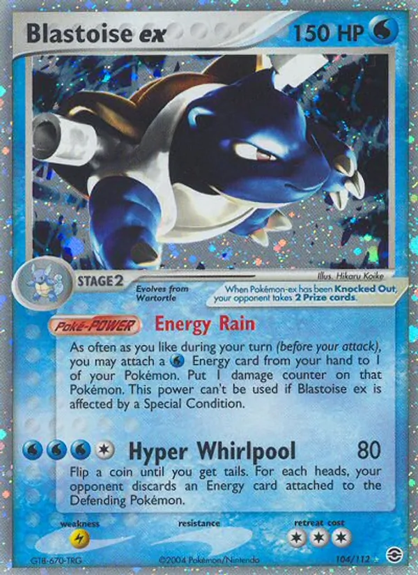 Blastoise ex Pokémon card
