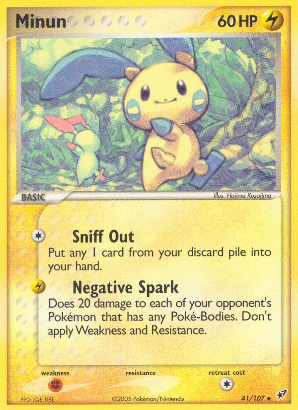 Minun Pokémon card