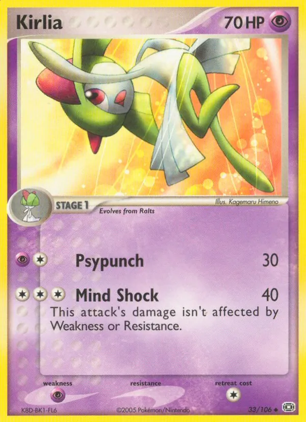 Kirlia Pokémon card