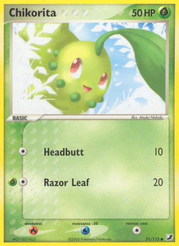 Chikorita Pokémon card