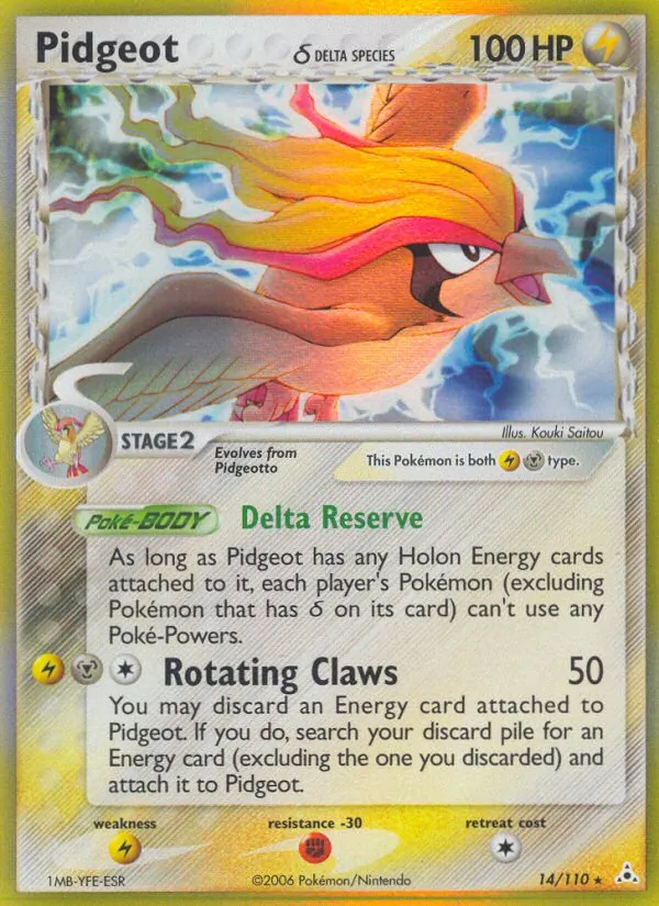 Pidgeot δ Pokémon card