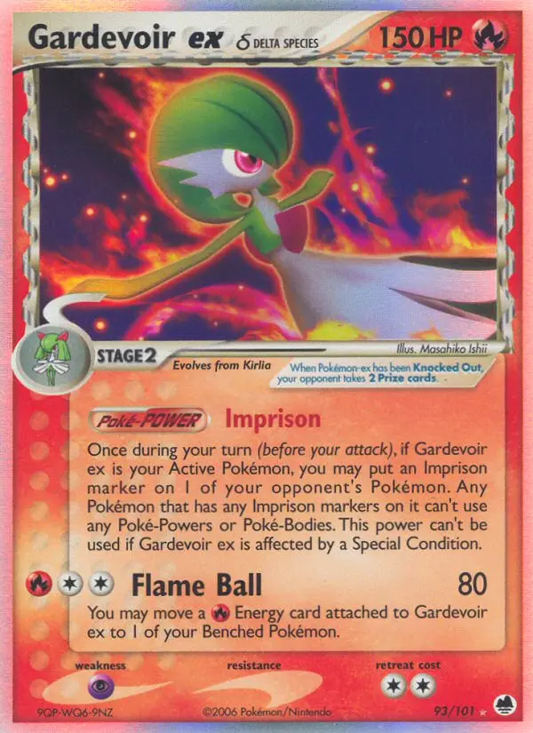 Gardevoir ex δ Pokémon card