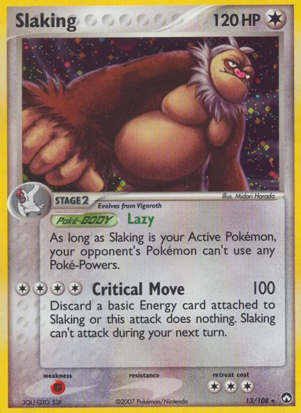Slaking Pokémon card