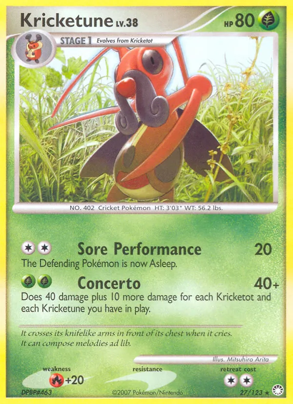 Kricketune Pokémon card