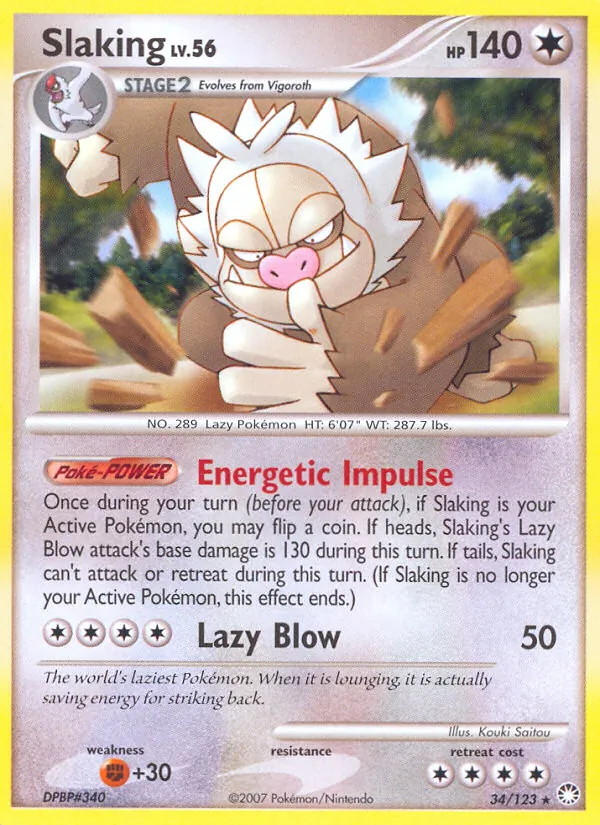 Slaking Pokémon card