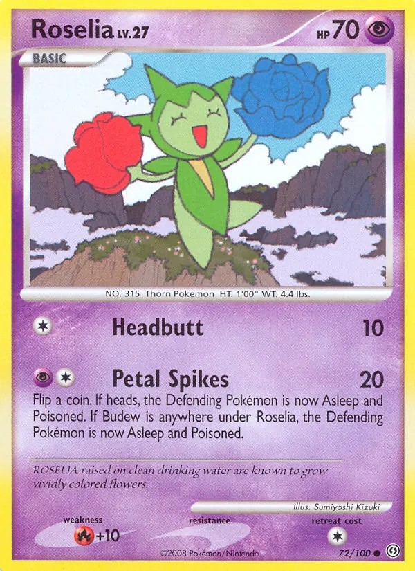 Roselia Pokémon card
