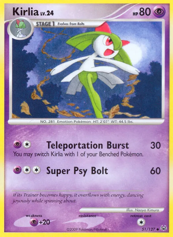Kirlia Pokémon card