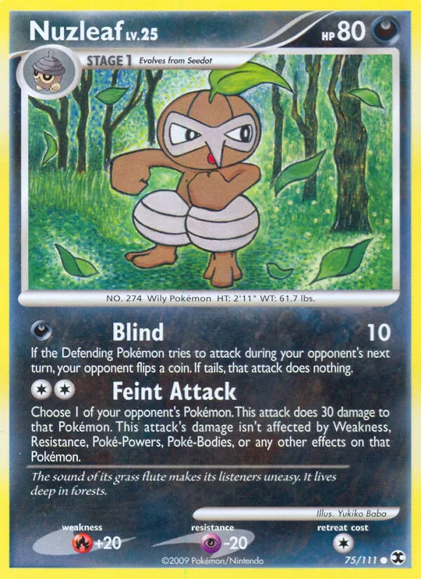 Nuzleaf Pokémon card