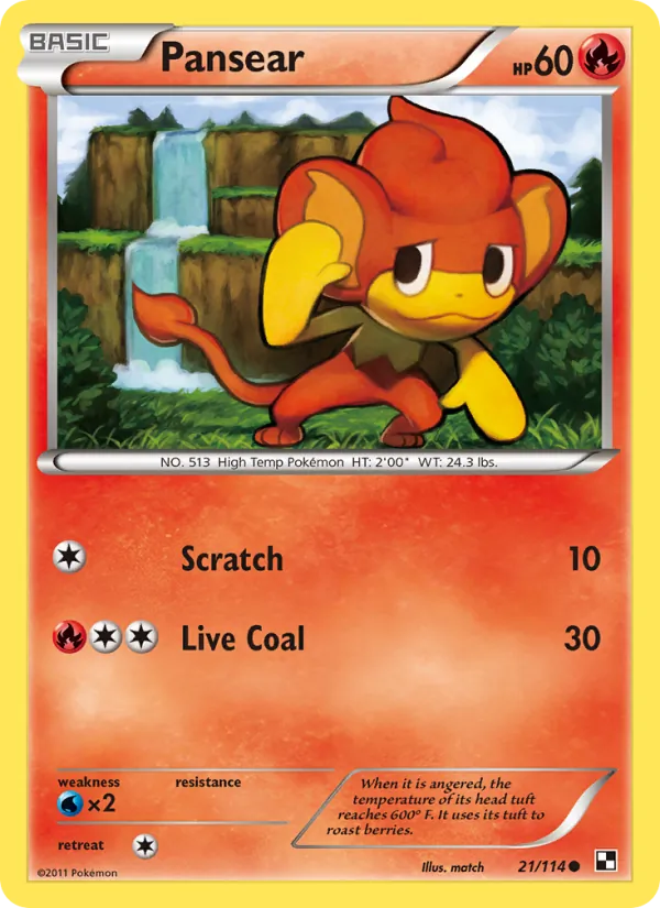 Pansear Pokémon card