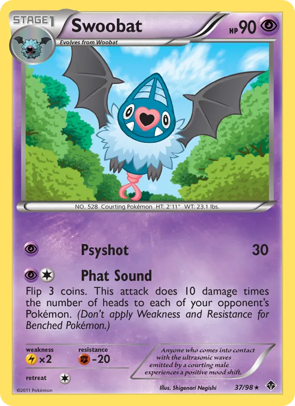 Swoobat Pokémon card