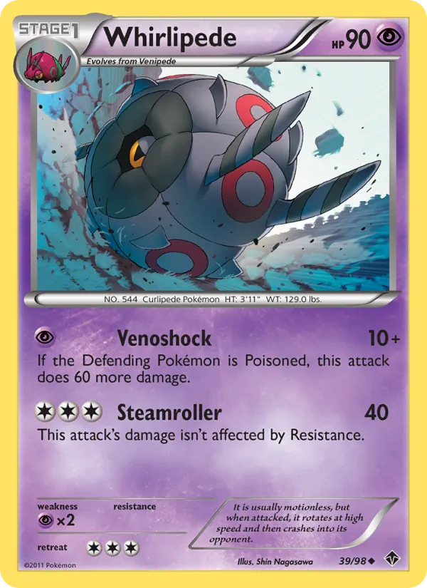 Whirlipede Pokémon card
