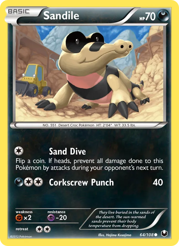 Sandile Pokémon card